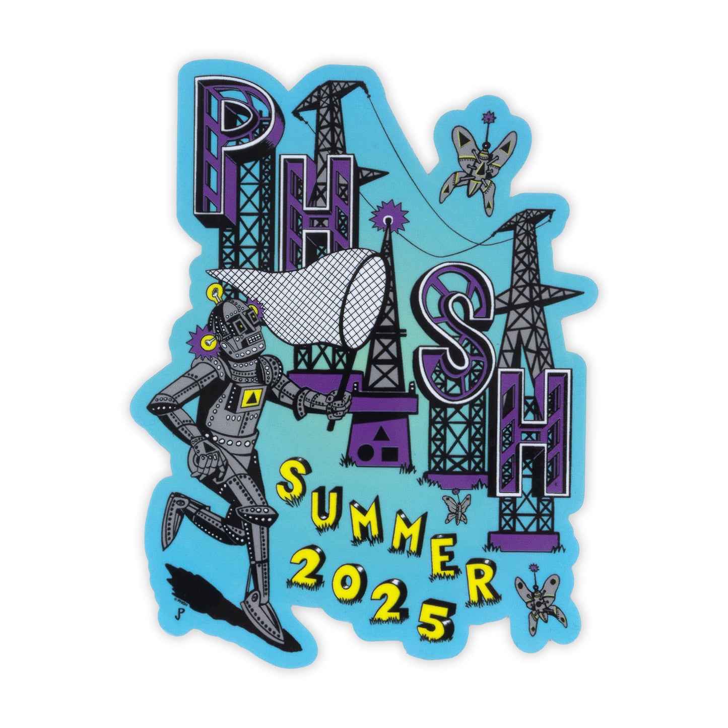 Summer Tour 2025 Pollock Robot Butterfly Sticker