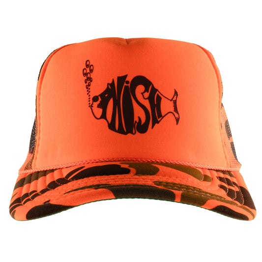 Orange Camo Foam Trucker Mesh Hat