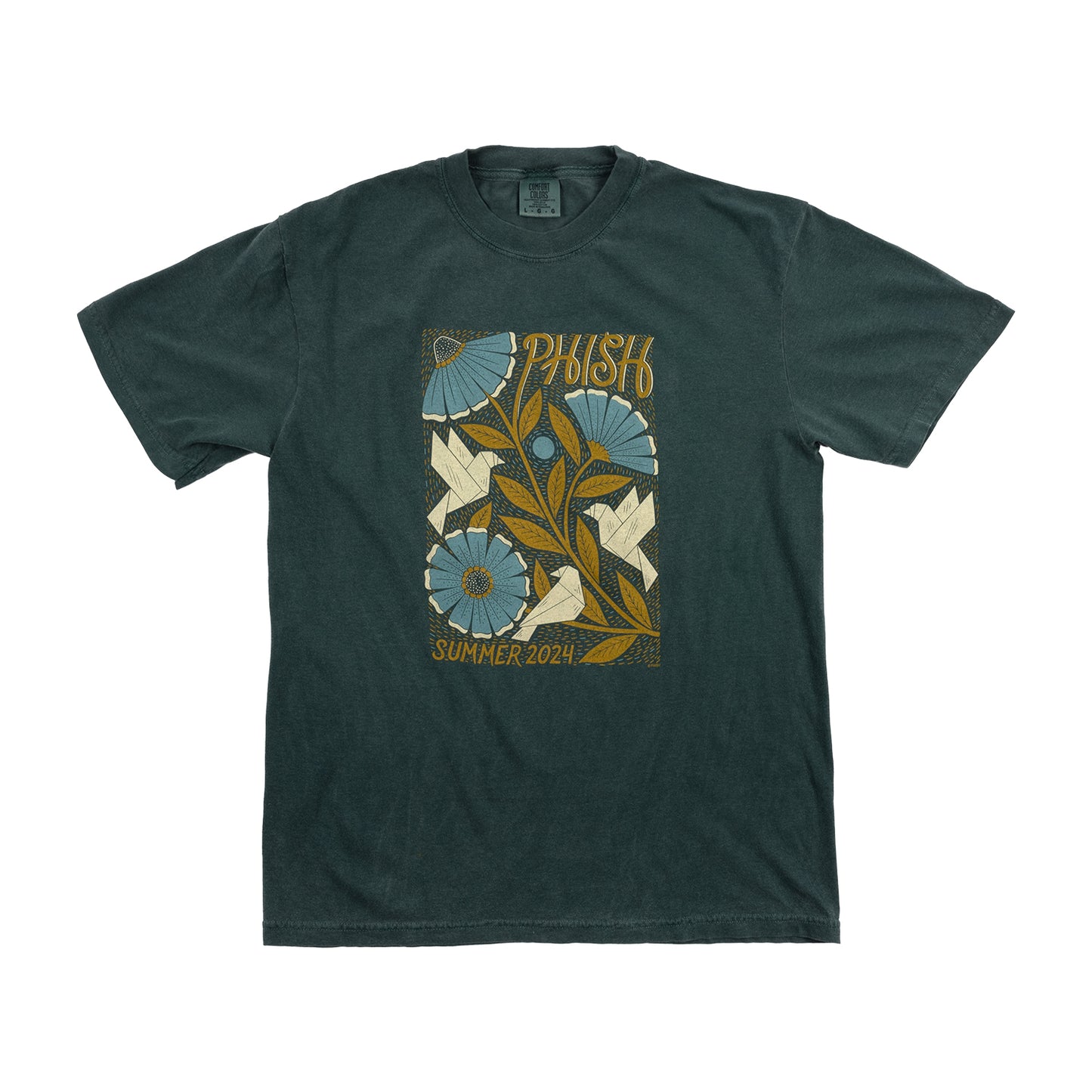 Origami Flight Summer '24 Tee on Blue Spruce