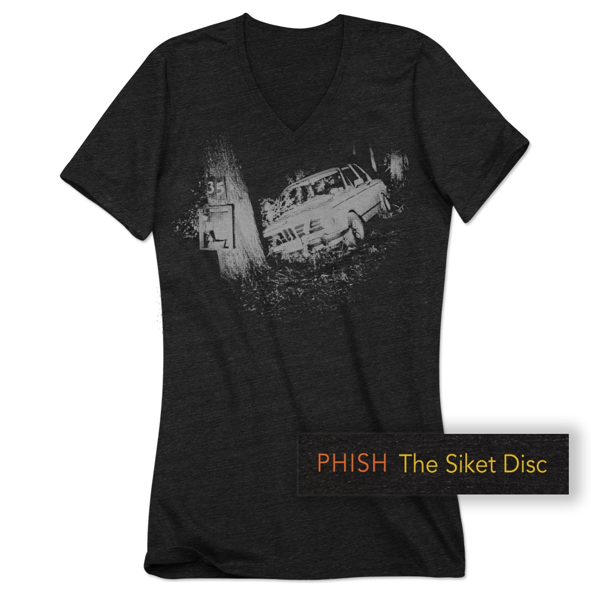 The Siket Disc Women's V-Neck on Tri-Blend Onyx