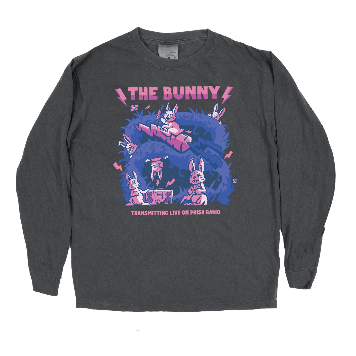The Bunny Radio Longsleeve Tee on Grey
