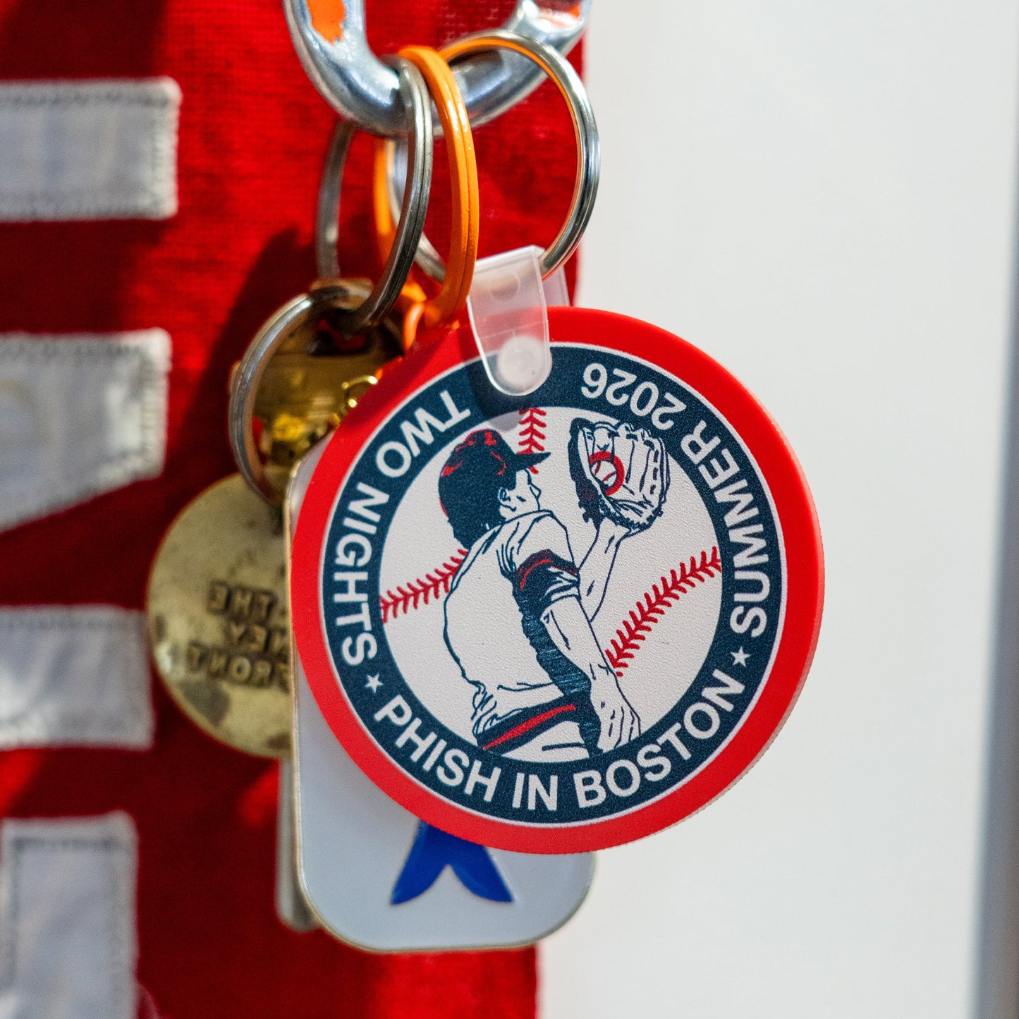 Fly Ball Retro Rubber Keychain