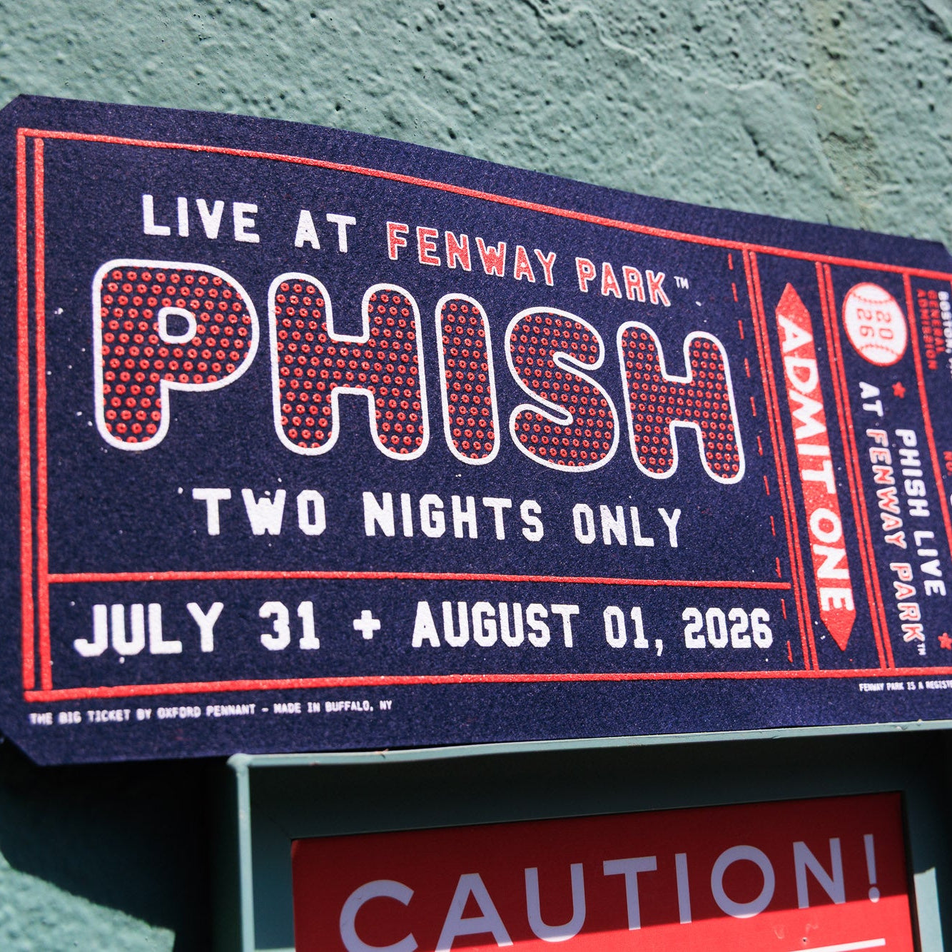 Phish x Oxford Pennant  Fenway Park Big Ticket