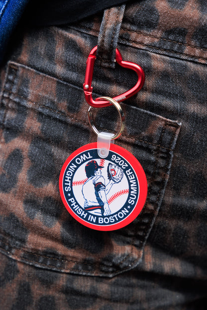 Fly Ball Retro Rubber Keychain