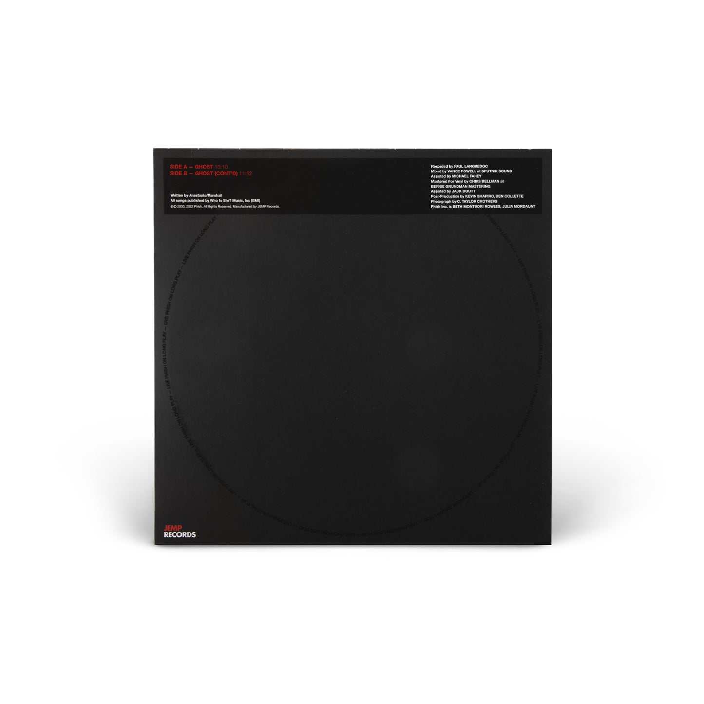 LP on LP 04: "Ghost" 5/22/00 Vinyl [Radio City Curtain Pressing]