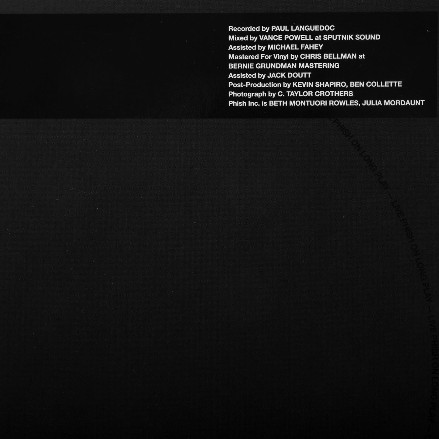 LP on LP 04: "Ghost" 5/22/00 Vinyl [Radio City Curtain Pressing]