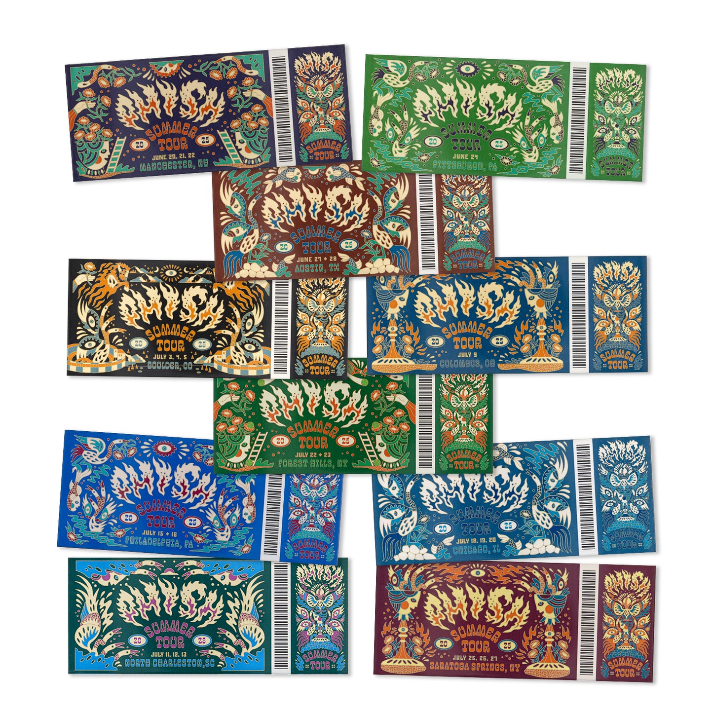 Summer Tour 2025 Ticket Magnets