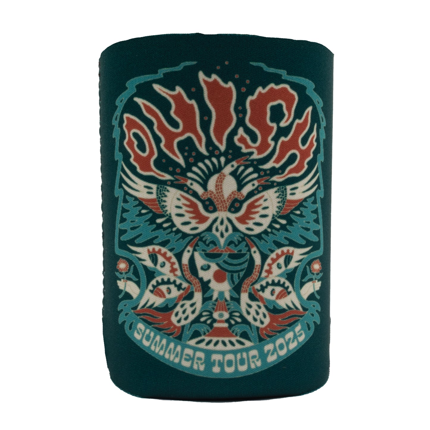 Flaming Bird Head Summer Tour Can Cooler