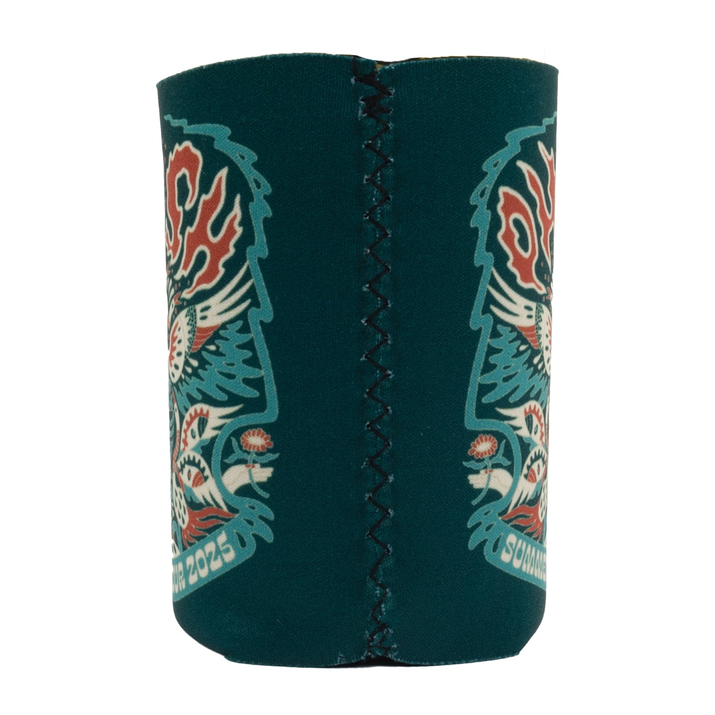 Flaming Bird Head Summer Tour Can Cooler