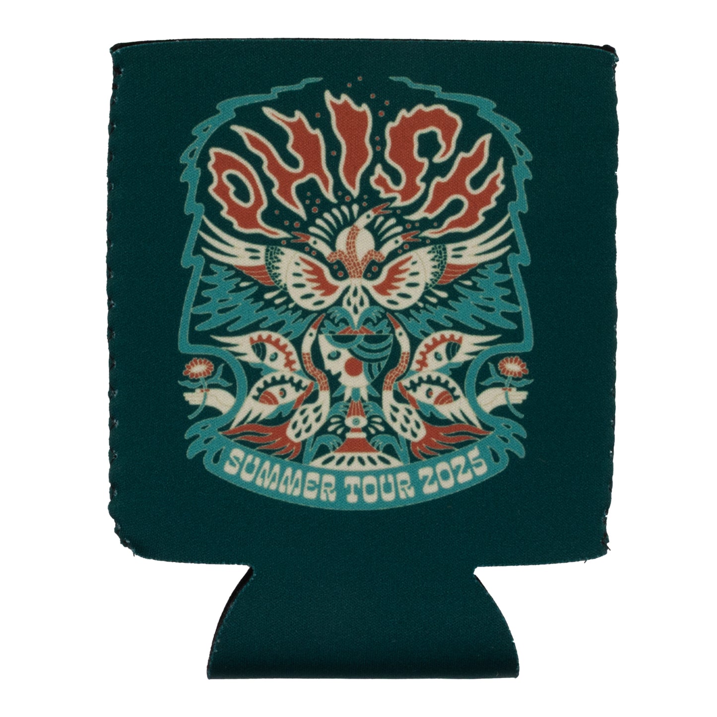 Flaming Bird Head Summer Tour Can Cooler