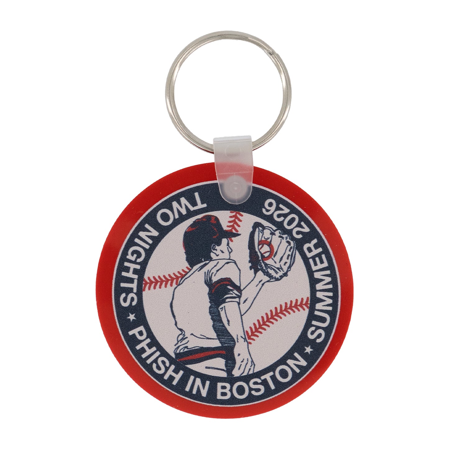 Fly Ball Retro Rubber Keychain