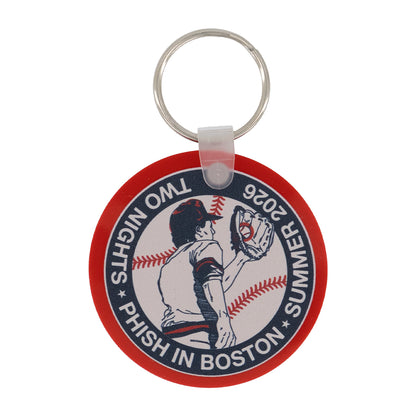 Fly Ball Retro Rubber Keychain
