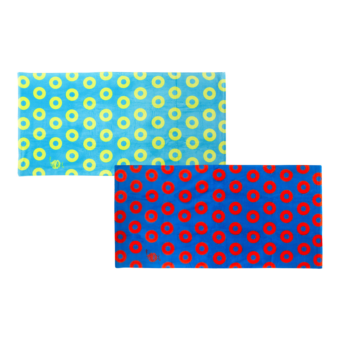 Fishman Beach Towel - Ocean Blue/Chartreuse