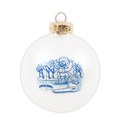 Pollock Ice Fisher Glass Ornament
