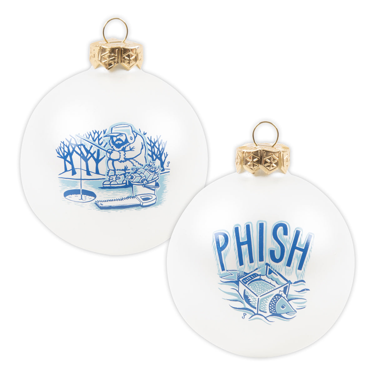 Pollock Ice Fisher Glass Ornament