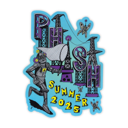 Summer Tour 2025 Pollock Robot Butterfly Sticker