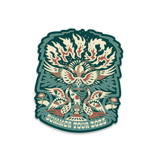 Flaming Bird Head Summer Tour Sticker