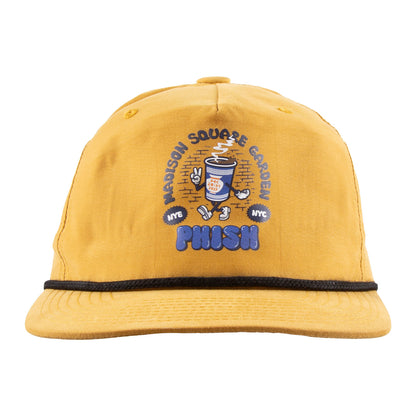 Spilled Coffee NYE Run Snapback Cap on Mustard