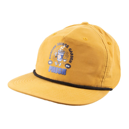 Spilled Coffee NYE Run Snapback Cap on Mustard