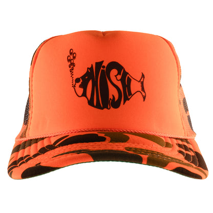 Orange Camo Foam Trucker Mesh Hat