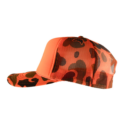 Orange Camo Foam Trucker Mesh Hat