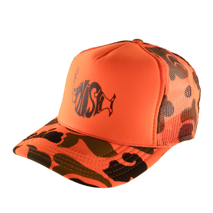 Orange Camo Foam Trucker Mesh Hat