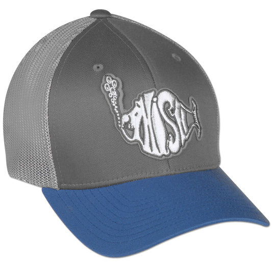 Mesh Logo on Gray/Royal Flexfit Hat