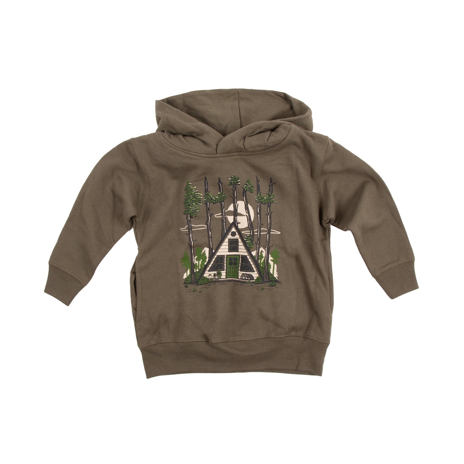 Kids Take The A Frame Pullover Hoodie on Military Green