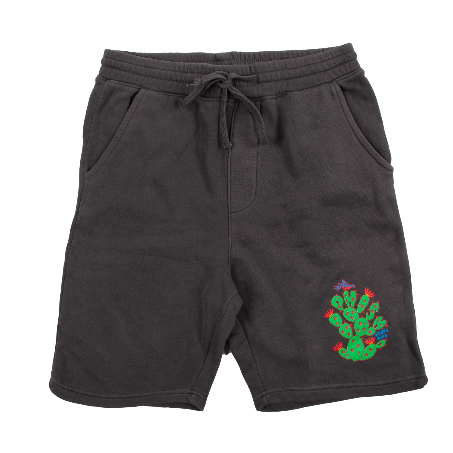 Paddle Cactus Fleece Shorts on Pigment Black