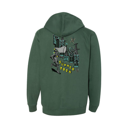 Pollock Robot Butterflies Summer Tour 2025 Zip-Up Hoodie