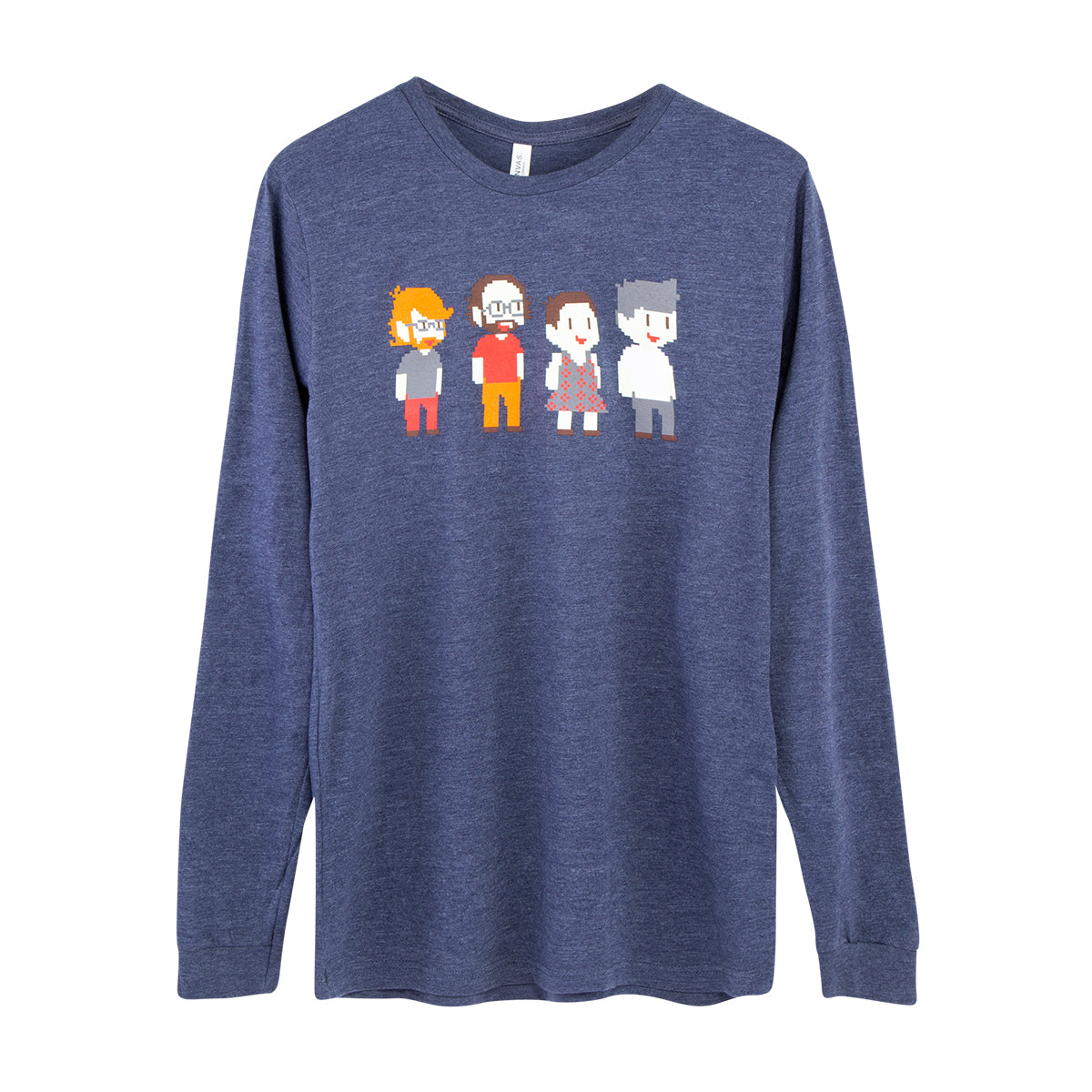 Pixel Band Longsleeve T on Navy