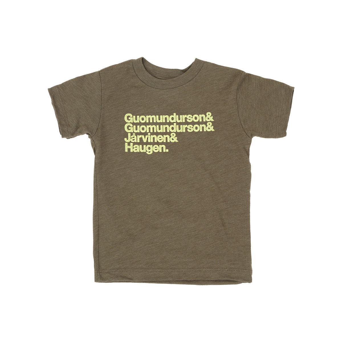 Kasvot Vaxt Nomenclature Toddler Tee on Olive