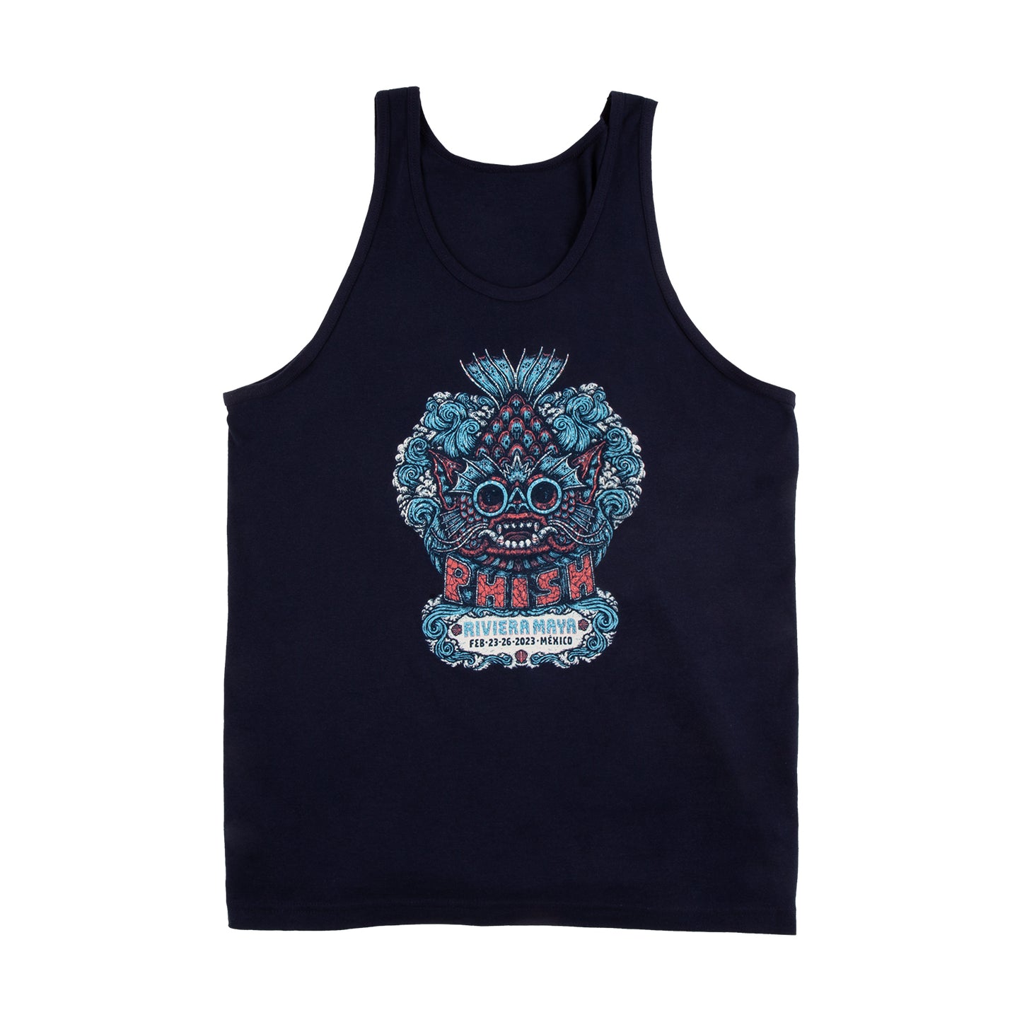 Fishy Goggles Tank Top on Navy