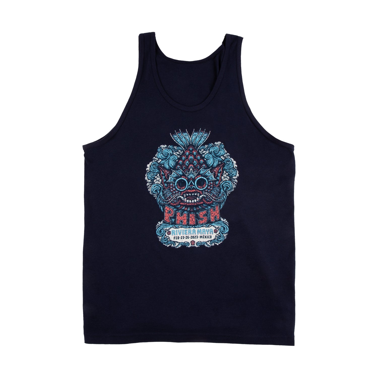 Fishy Goggles Tank Top on Navy
