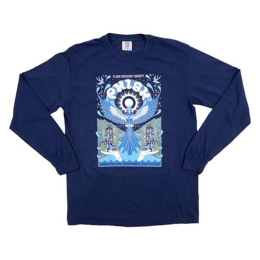 Water Phoenix Rising Long Sleeve Tee on Navy