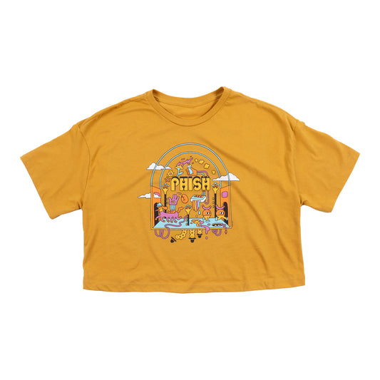 Women's Synthesis Crop Tee on Mustard