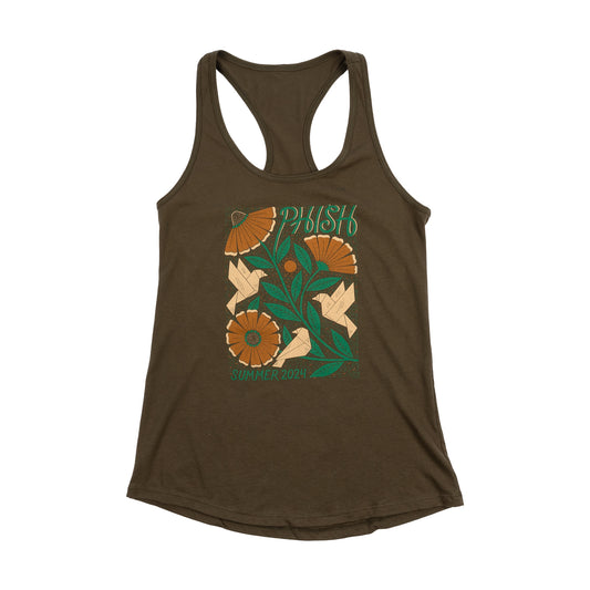 Women's Origami Flight Summer Tour '24  Tank Top on Military Green