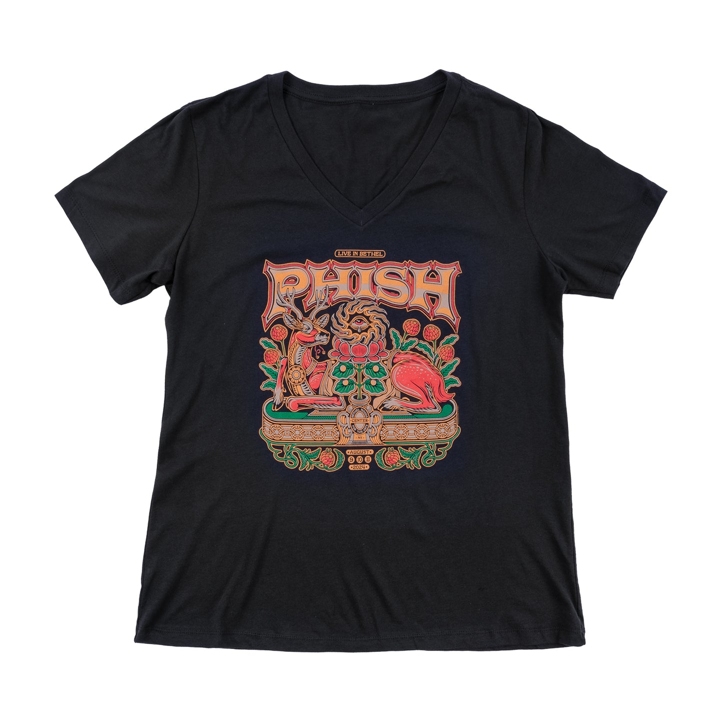 Bethel Woods Women's Event V-Neck Tee Dark Grey