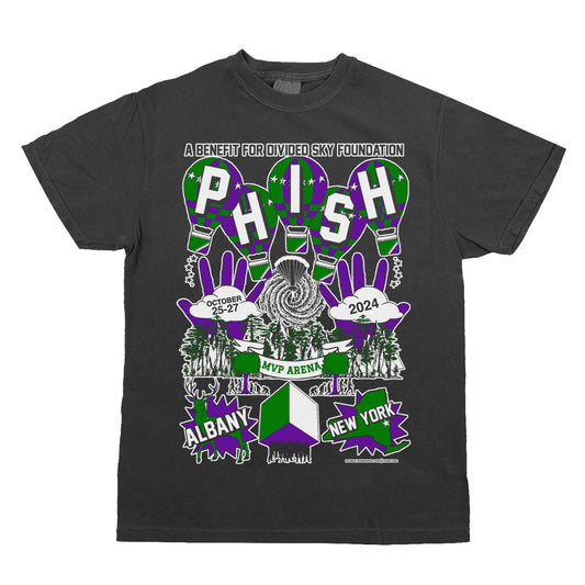 Floating In Albany Phish x Double Wonderful Tee on Pepper Grey