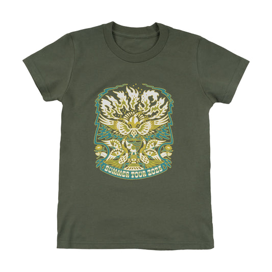 Youth Flaming Bird Head  September Summer Tour Tee