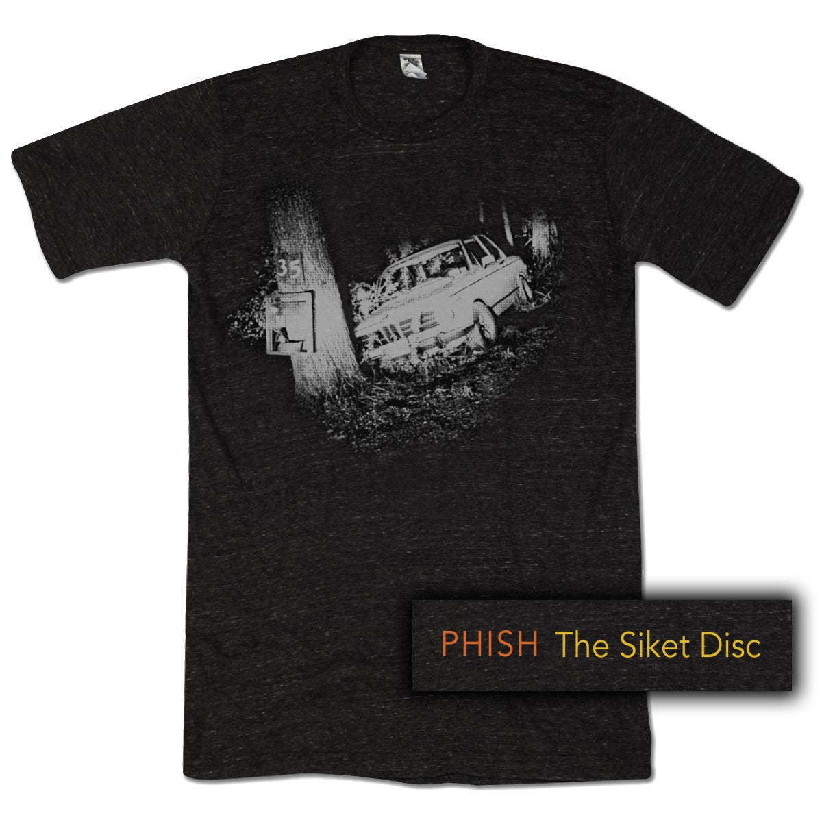 The Siket Disc T-shirt on Tri-Blend Onyx