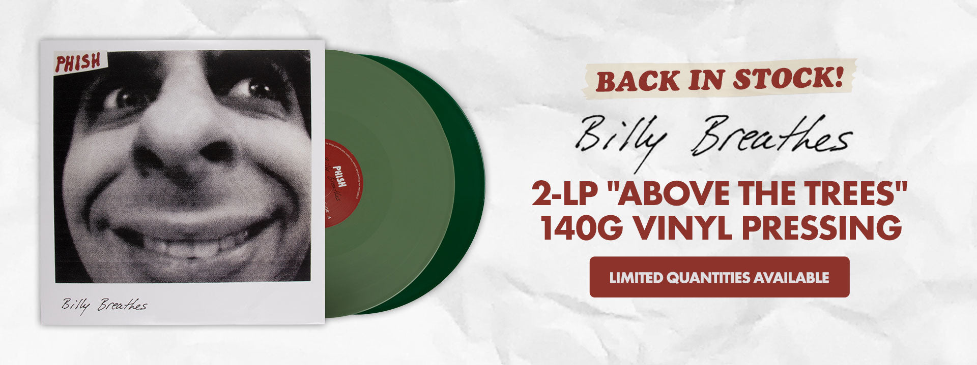Billy Breathes Vinyl - Back In Stock!