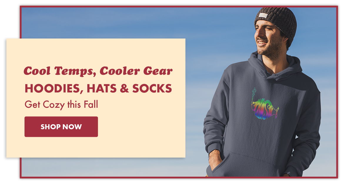Cool temps, cooler gear. Hoodies, hats, socks. Get cozy this fall. Shop now.
